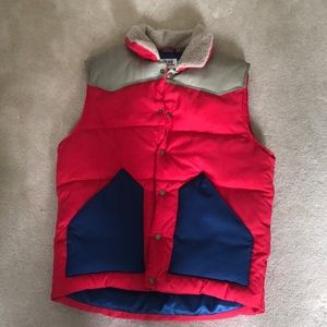 Vintage Blue Squares Skiing Bubble Vest
